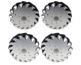 A set of EasyMech 152mm Aluminium Mecanum wheels basic (Bush type Rollers)-(4 pieces)