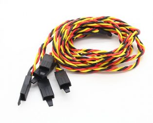 SafeConnect Twisted 45CM 22AWG Servo Lead (JR) Extention Cable with Hook - 1PCS - ROBU.IN