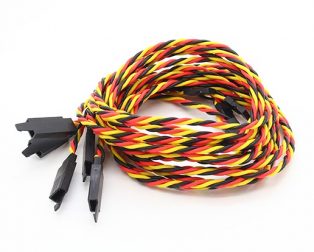 SafeConnect Twisted 60CM 22AWG Servo Lead Extention (JR) Cable with Hook - 1PCS (ROBU.IN)