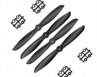 Orange HD Propellers 6045(6X4.5) Glass Fiber Nylon Propellers 2CW+2CCW-2pairs Black