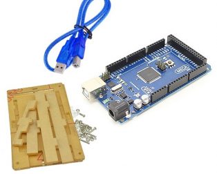 Mega 2560 Atmega2560-16au compatible with Arduino + Cable + Transparent acrylic case
