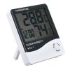 Htc-1 High Precision Large Screen Electronic Indoor Temperature Humidity Thermometer With Clock Alarm