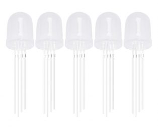 Diffused RGB Common Anode LED - 10mm Tricolor (5pcs)