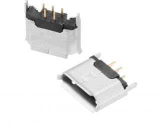 Micro USB Type-B Female 5 Pin Through Hole Connector