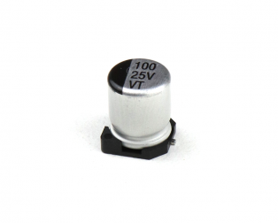 100 uF 25V Surface Mount Electrolytic Capacitor (Pack of 20)