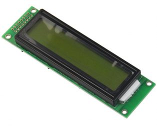5V LCD2002 Display With Yellow-Green Backlight