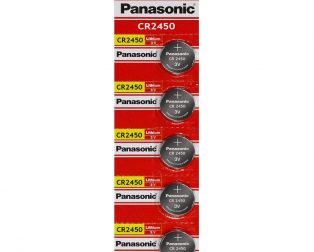 Panasonic CR2450 3V Lithium Coin Battery-5Pcs.