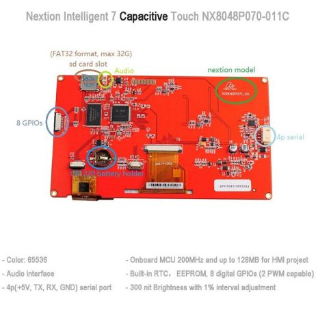Nextion Intelligent Nx8048P070-011C 7.0&Quot; Hmi Capacitive Touch Display