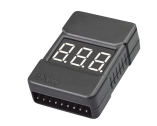 BX100 1-8S Lipo Battery Voltage Tester Low Voltage Buzzer Alarm Battery Voltage Checker with Dual Speakers