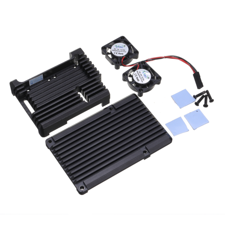 Metal Aluminum Case With Double Fans For Raspberry Pi 3B/3B+