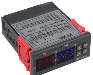 STC-3008 Dual Display Thermostat Temperature Controller with 1M NTC Probe