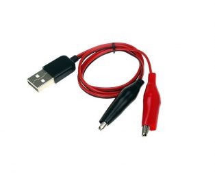 Alligator Test Clips Clamp To USB Male Connector Power Supply Adapter Wire 58cm Cable Red And Black
