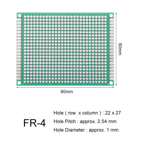 6 X 8 Cm Universal Pcb Prototype Board Single-Sided 2.54Mm Hole Pitch