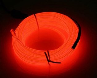 5M Neon Light Dance Party Decor Light Neon LED Lamp Flexible EL Wire Rope Tube Waterproof LED Strip - Only EL Wire -RED