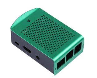 Green Metal Aluminum Case support fans for Raspberry 3B+3B