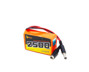Orange NMC 18650 7.4V 2500mAh 3C 2S1P Li-Ion Battery Pack with DC Jack Male & Female
