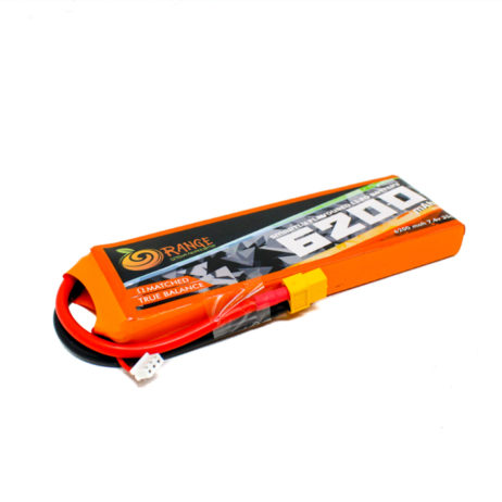 Orange 7.4V 6200Mah 35C 2S Lithium Polymer Battery Pack