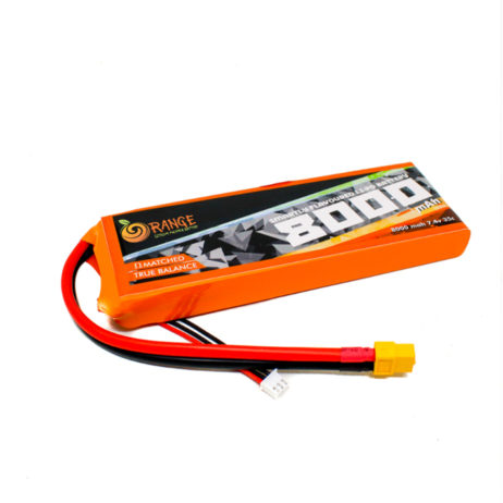 Orange 7.4V 8000Mah 35C 2S Lithium Polymer Battery Pack