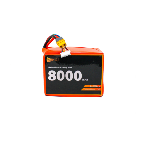 Orange 1242766 Orange Icr 18650 Li Ion 8000 Mah 5S 22.2V 6S4P Protected Battery Pack3C