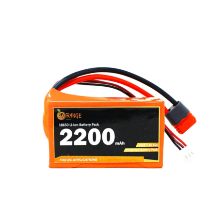Orange 1314001 Orange Isr 18650 Li Ion 2200Mah 7.4V 2S1P Protected Battery Pack – 10C