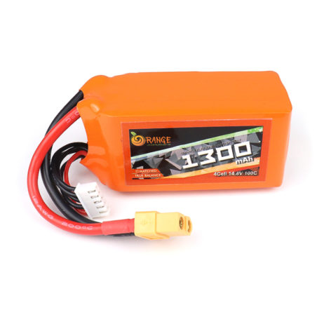 Orange 14.8V 1300Mah 100C 4S Lithium Polymer Battery Pack