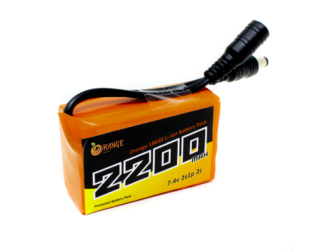 Orange ICR 18650 7.4V 2200mAh 2C 2S1P Li-Ion Battery Pack