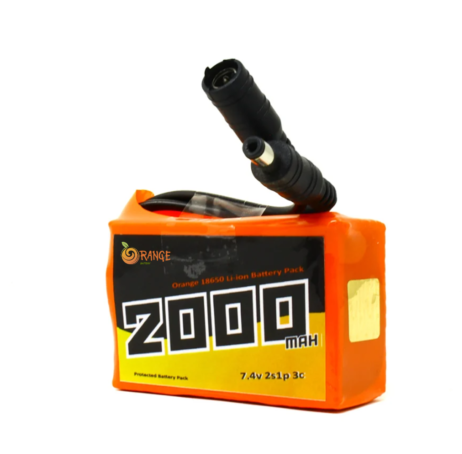 Orange Inr 18650 7.4V 2000Mah 3C 2S1P Li-Ion Battery Pack