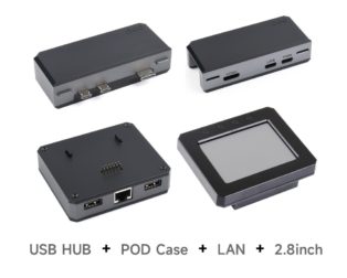 Waveshare Raspberry Pi Zero POD Kit C (HDMI USB HUB Module + Zero POD Case + 2.8inch LCD Module + Lan Module)
