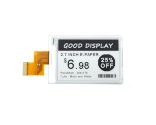 2.7 Inch Black White E-Paper Good Display with Touch Panel