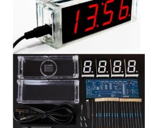 DIY Red LED Electronic Microcontroller Digital Clock Time Kit