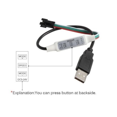 Generic 5 24V Mini 3Key Led Controller For Ws2811 Ws2812B Led Light Strip With Usb Cable 2